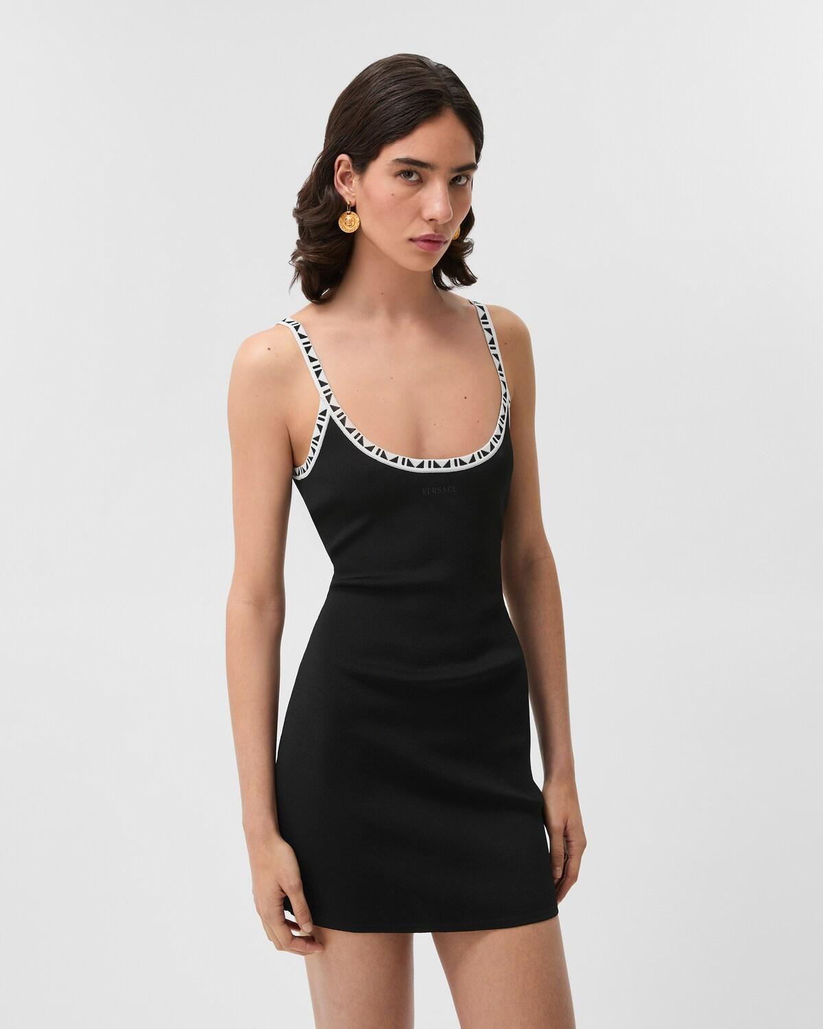Stretch Viscose Jacquard Mini Dress - Image 2