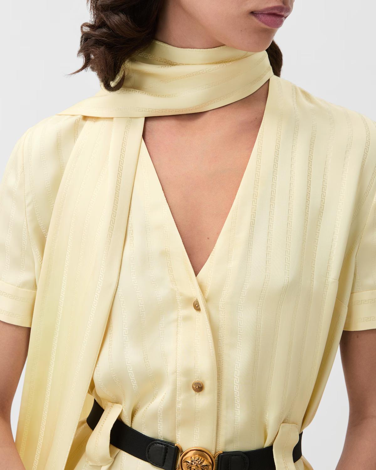 Jacquard Viscose-Silk Midi Dress - Image 5