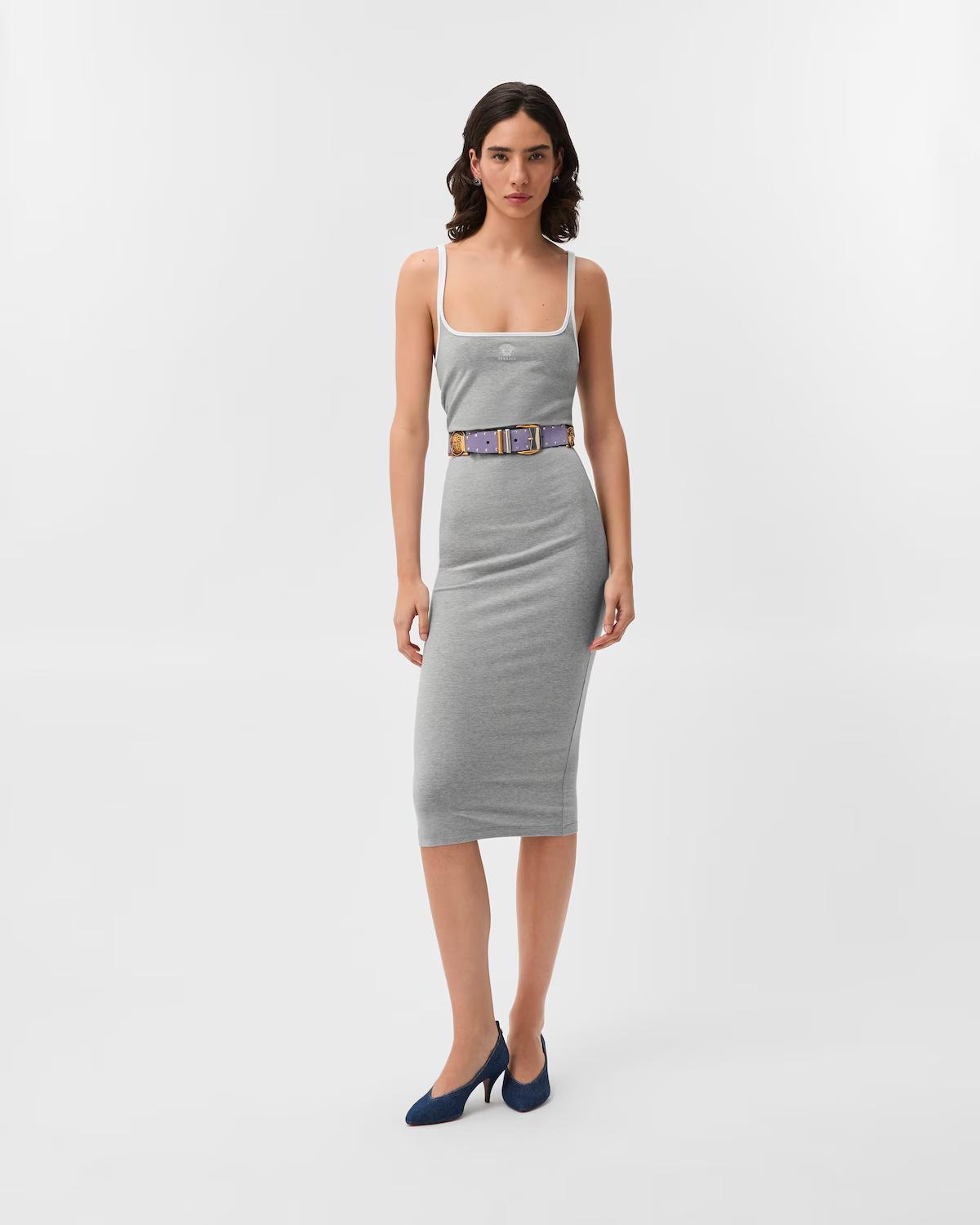 Embroidered Logo Stretch-Cotton Jersey Midi Dress - Image 2