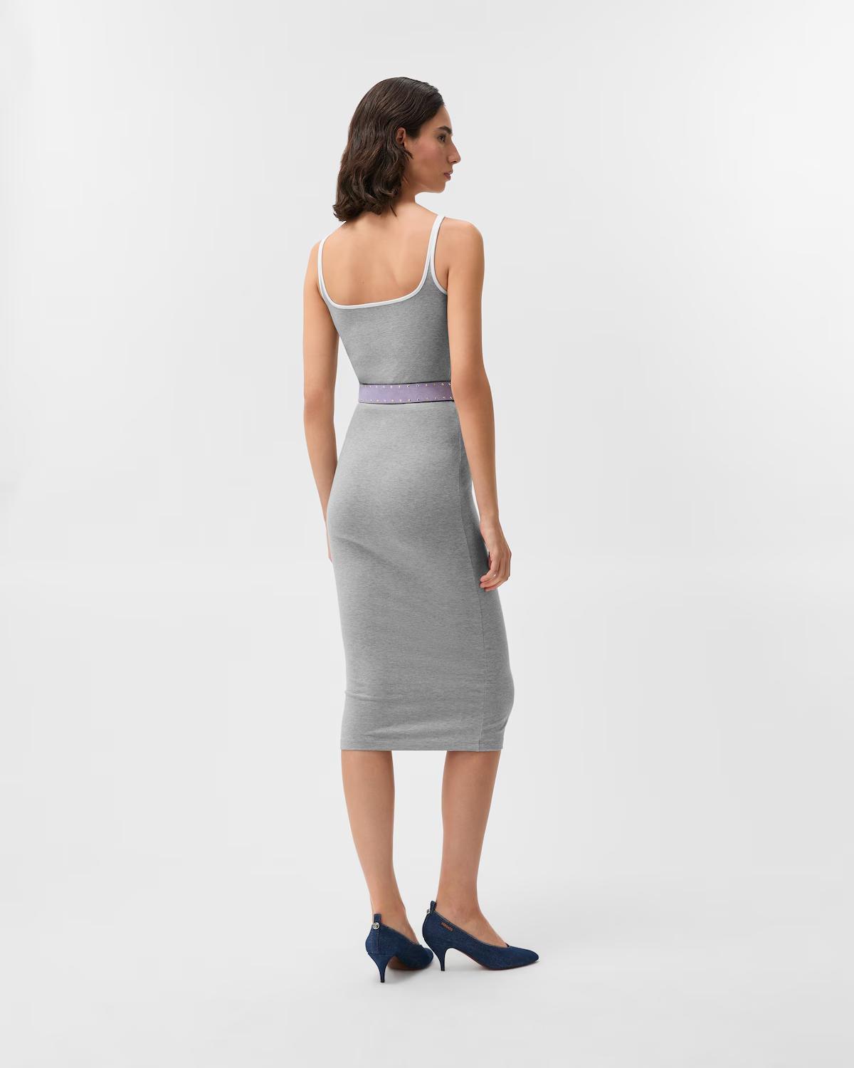 Embroidered Logo Stretch-Cotton Jersey Midi Dress - Image 3