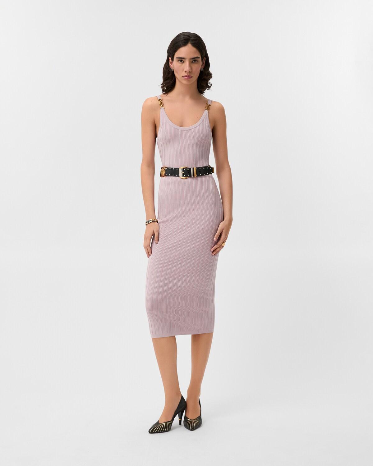 Viscose Mesh Ribbed Knit Midi Dress - Image 2