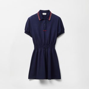 Embroidered-Logo Cotton Piqu?? Polo Mini Dress