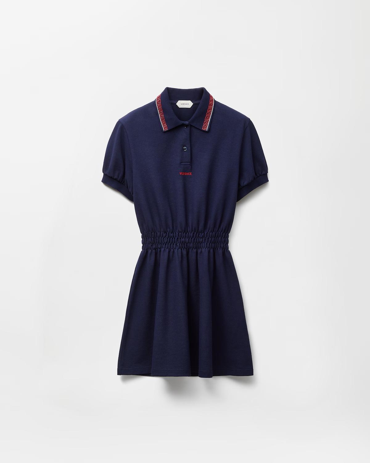 Embroidered-Logo Cotton Piqu?? Polo Mini Dress