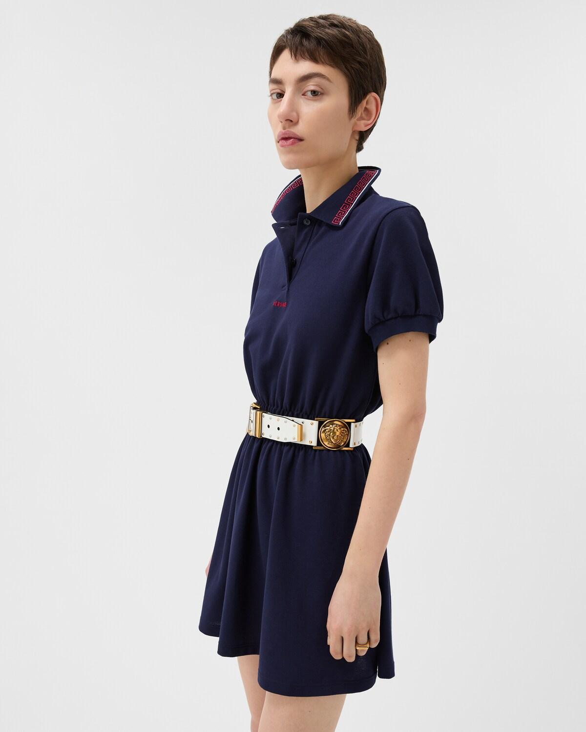 Embroidered-Logo Cotton Piqu?? Polo Mini Dress - Image 4