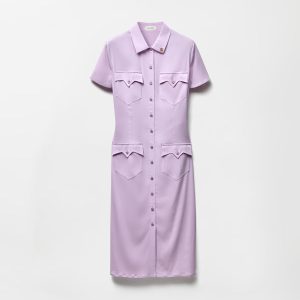 Stretch Georgette Viscose Midi Dress