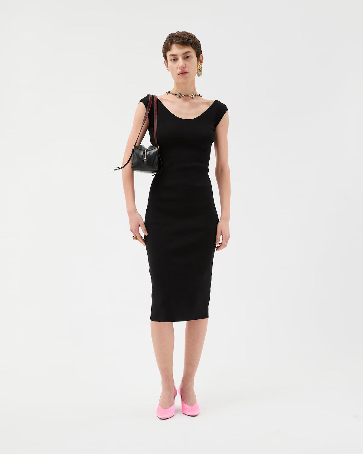 Cotton Ribbed Knit Midi Dress - Image 3