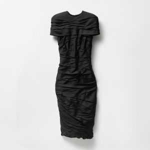 Draped Envers-Satin Midi Dress
