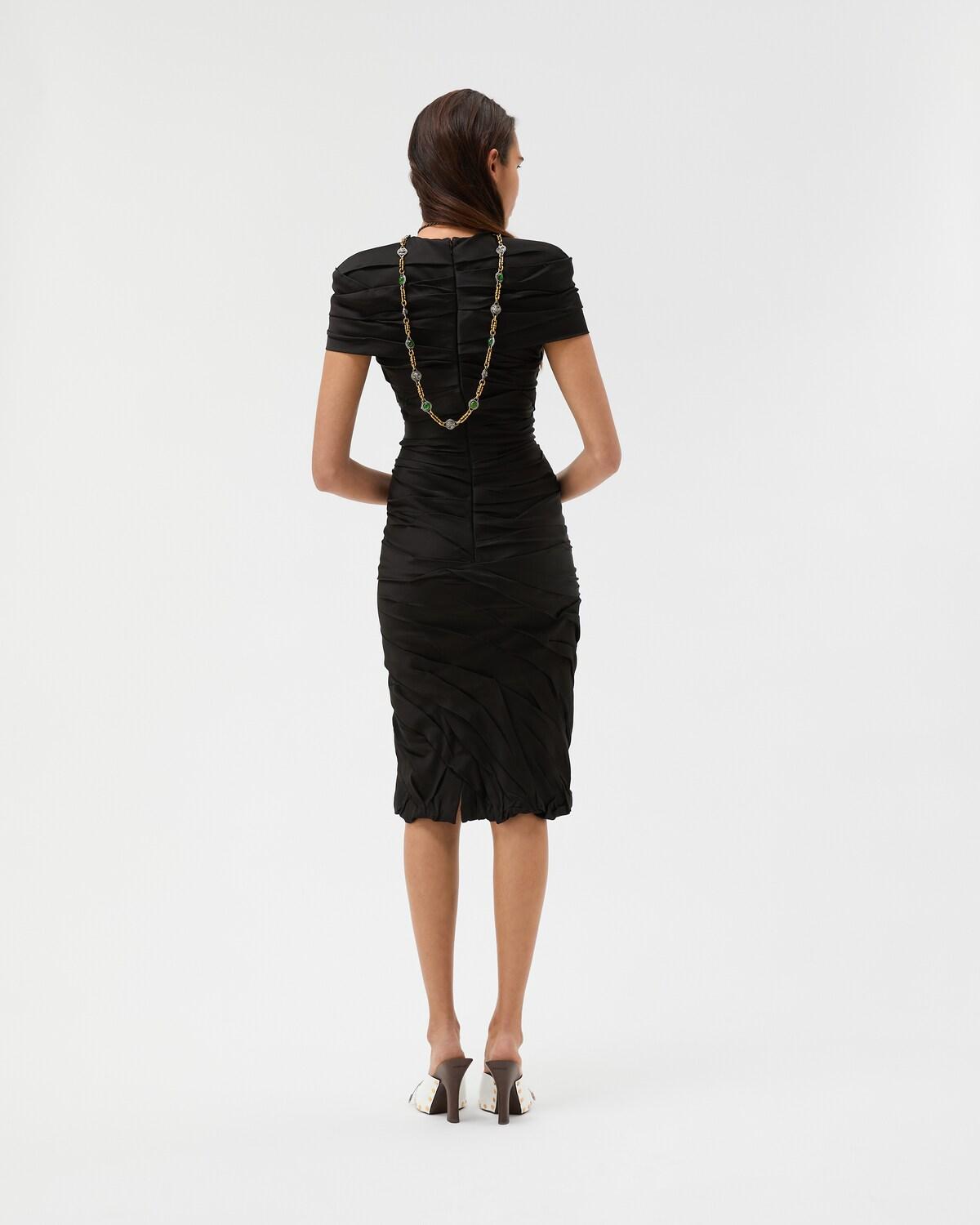 Draped Envers-Satin Midi Dress - Image 3