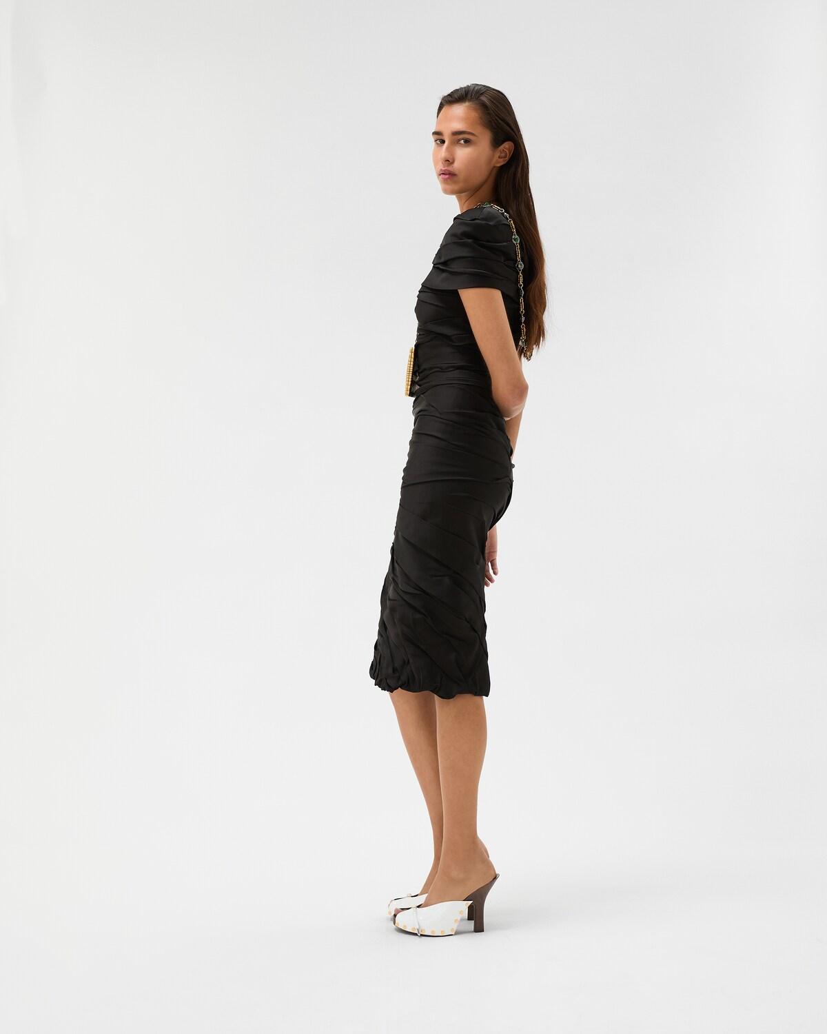Draped Envers-Satin Midi Dress - Image 4