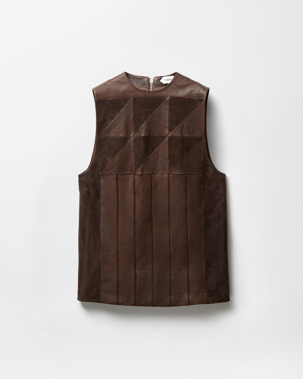 Leather Patchwork Mini Dress