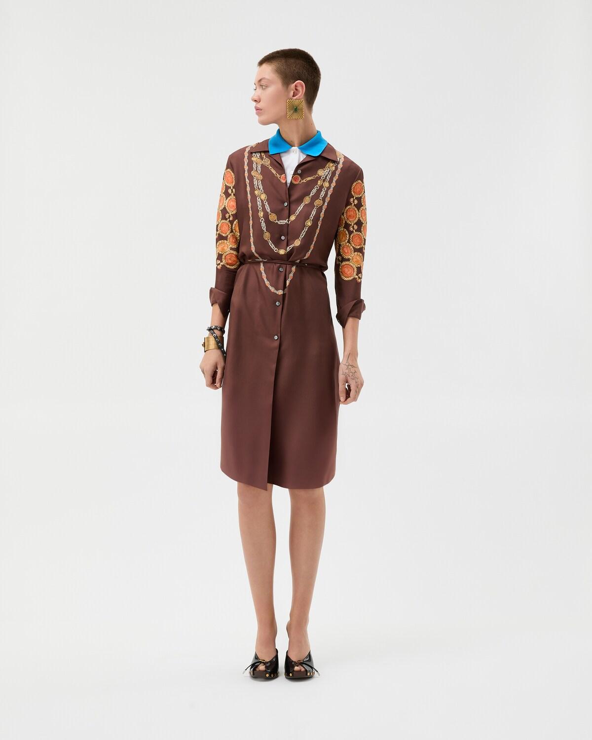 Printed Silk Twill Mini Shirt Dress - Image 2