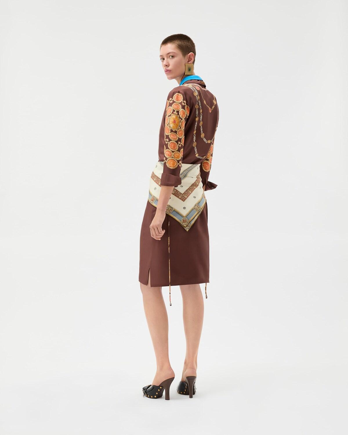 Printed Silk Twill Mini Shirt Dress - Image 3