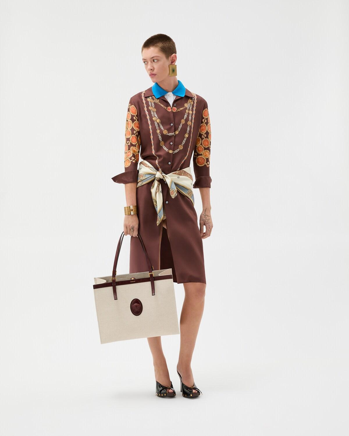 Printed Silk Twill Mini Shirt Dress - Image 6