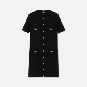 Wool-Cashmere Knit Shirt Dress