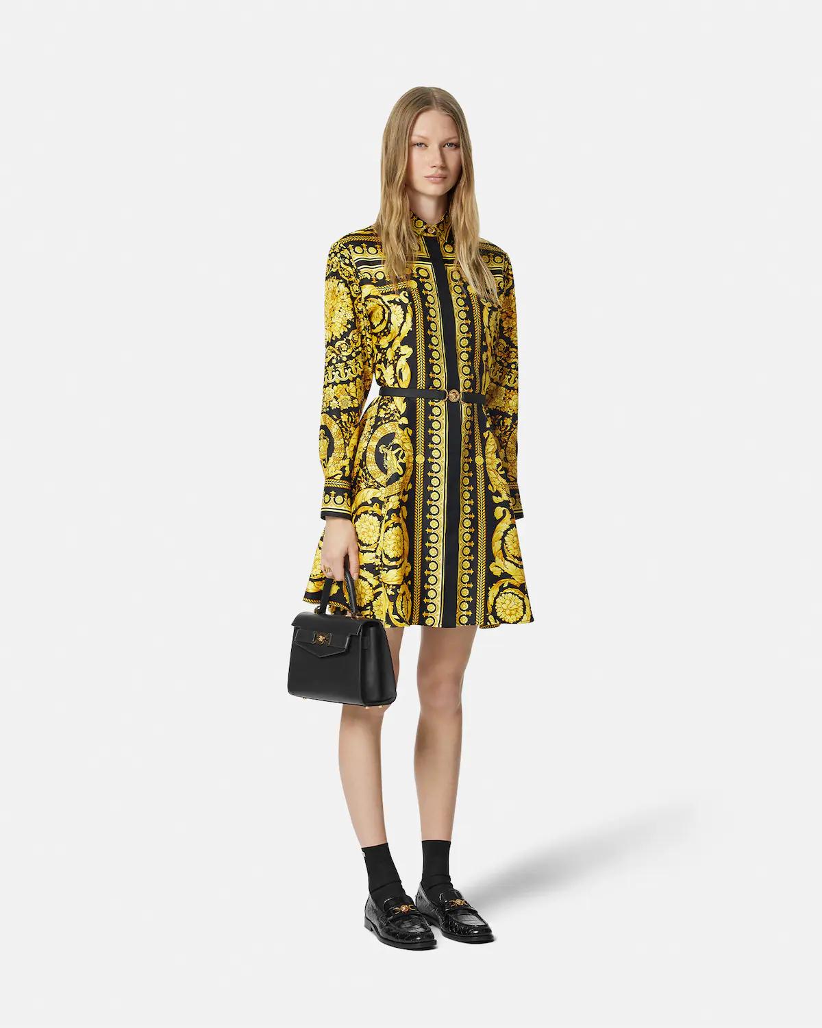 Printed Silk Twill Mini Shirt Dress - Image 2