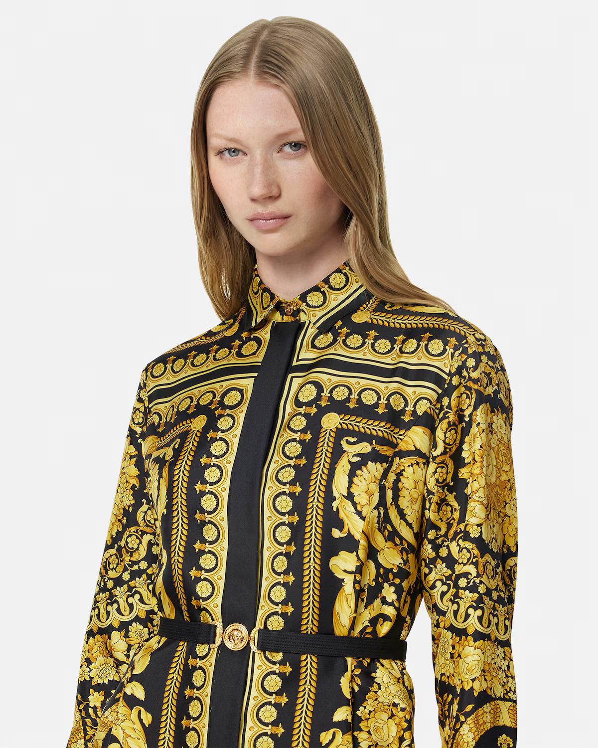Printed Silk Twill Mini Shirt Dress - Image 3