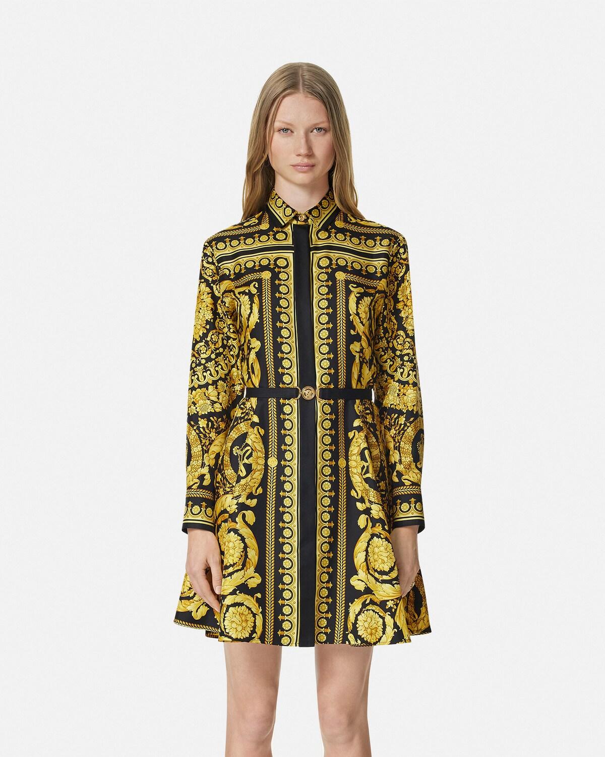 Printed Silk Twill Mini Shirt Dress - Image 4