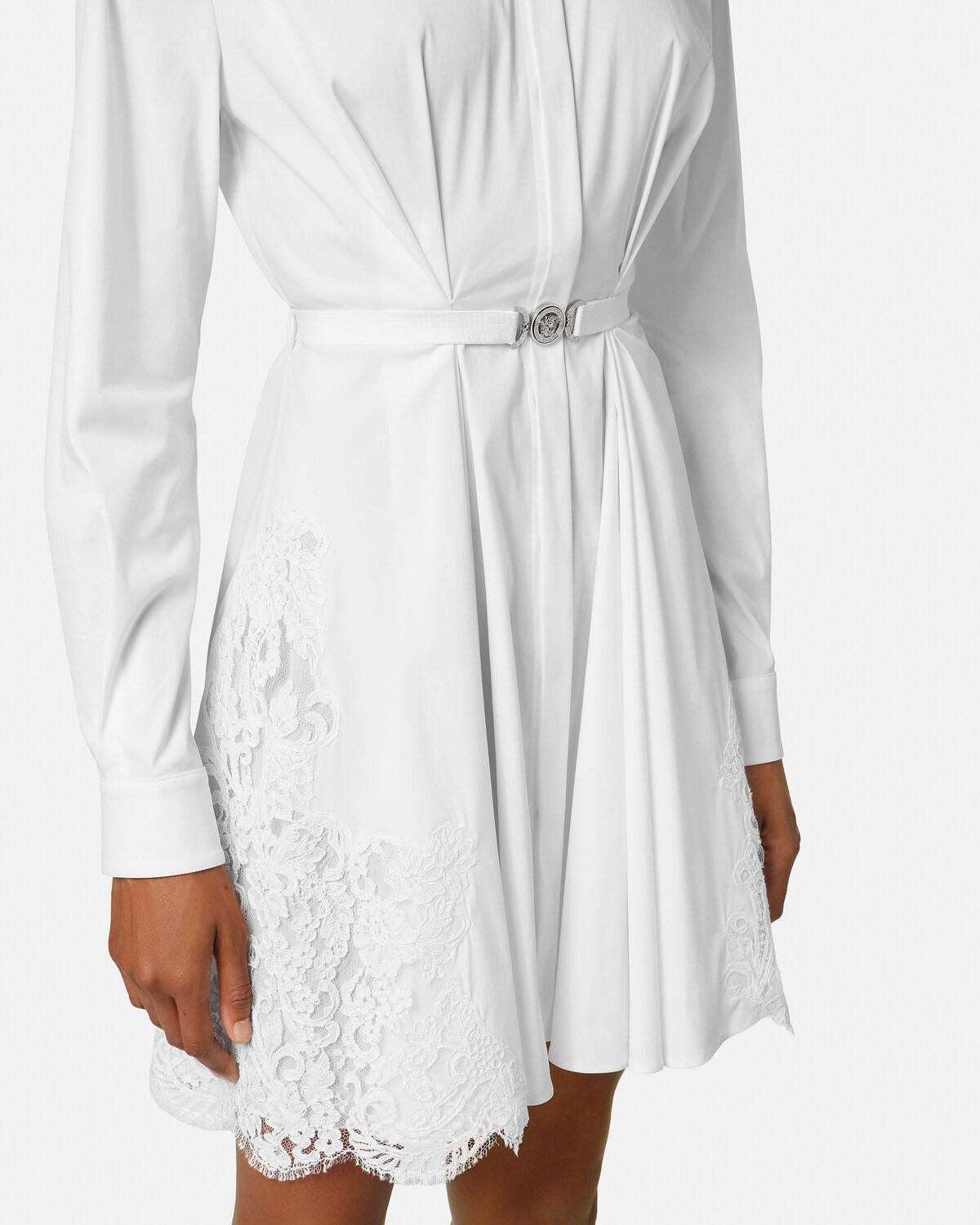 Lace-Trim Cotton-Poplin Mini Shirt Dress - Image 3