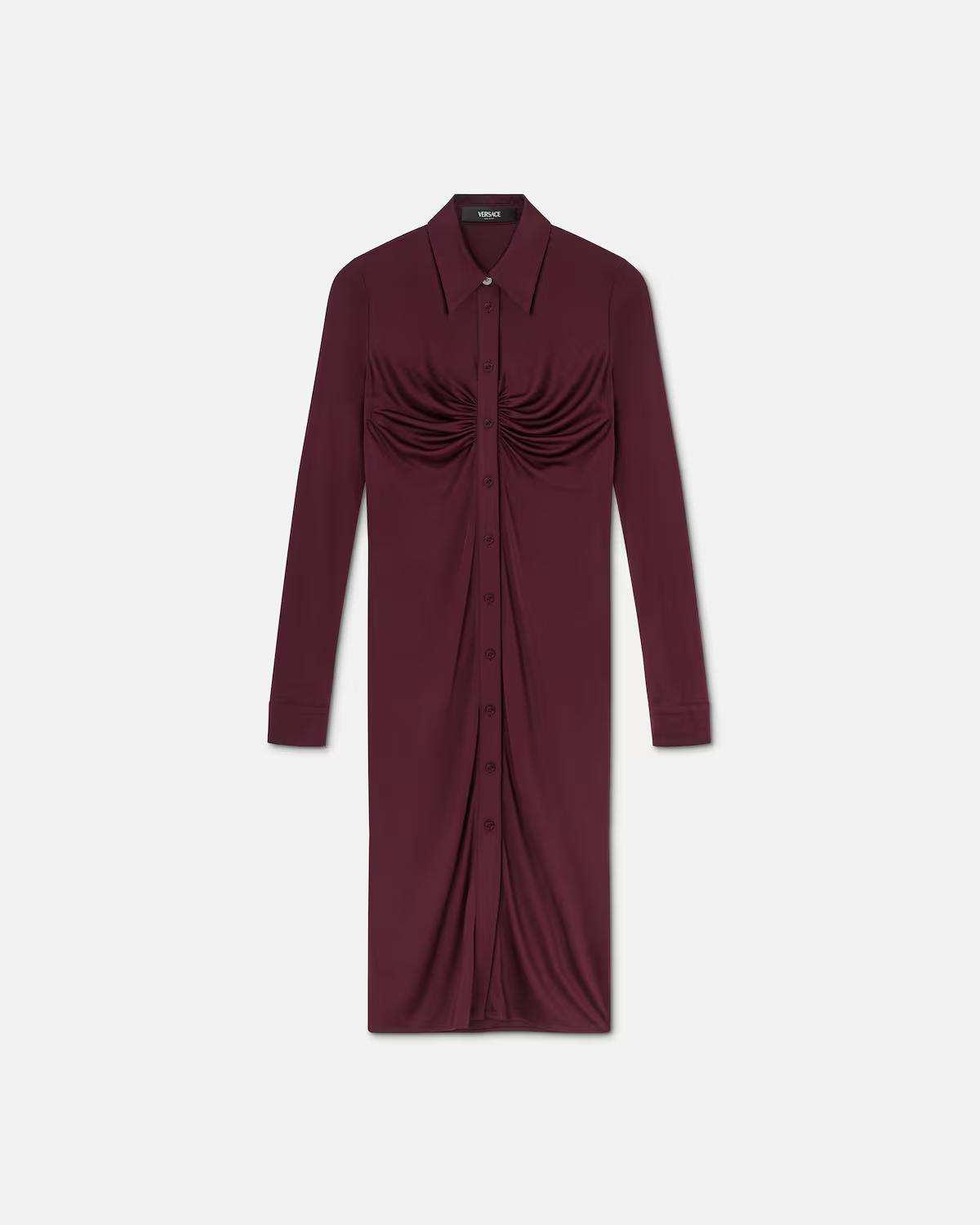 Viscose-Jersey Midi Shirt Dress