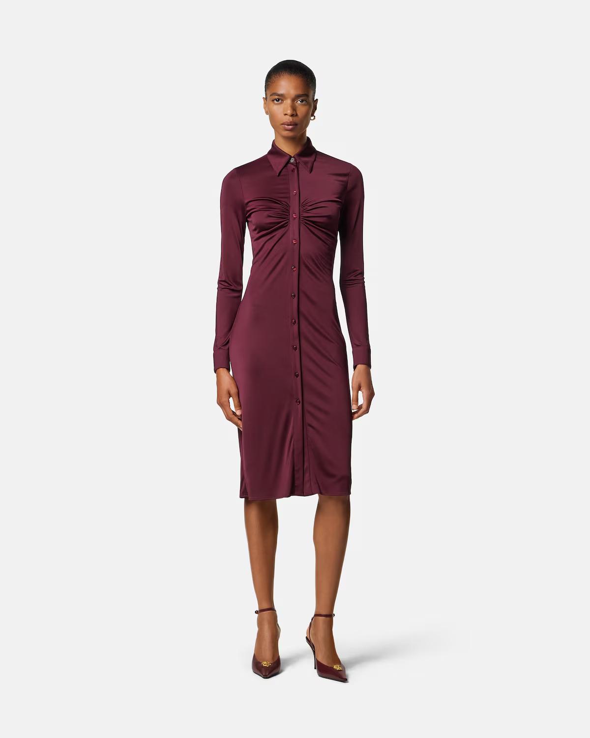 Viscose-Jersey Midi Shirt Dress - Image 4