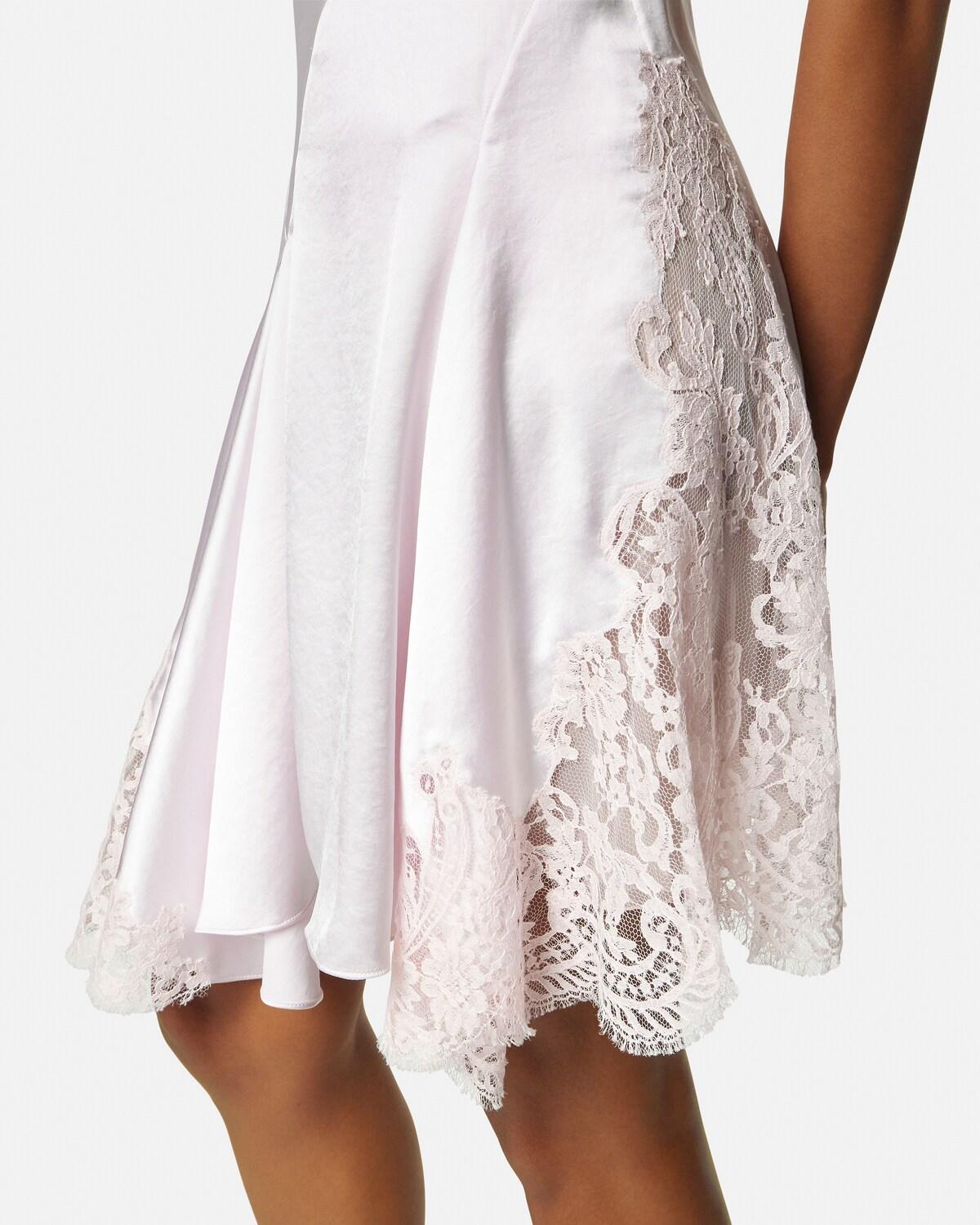 Lace-Trim Satin Mini Dress - Image 6