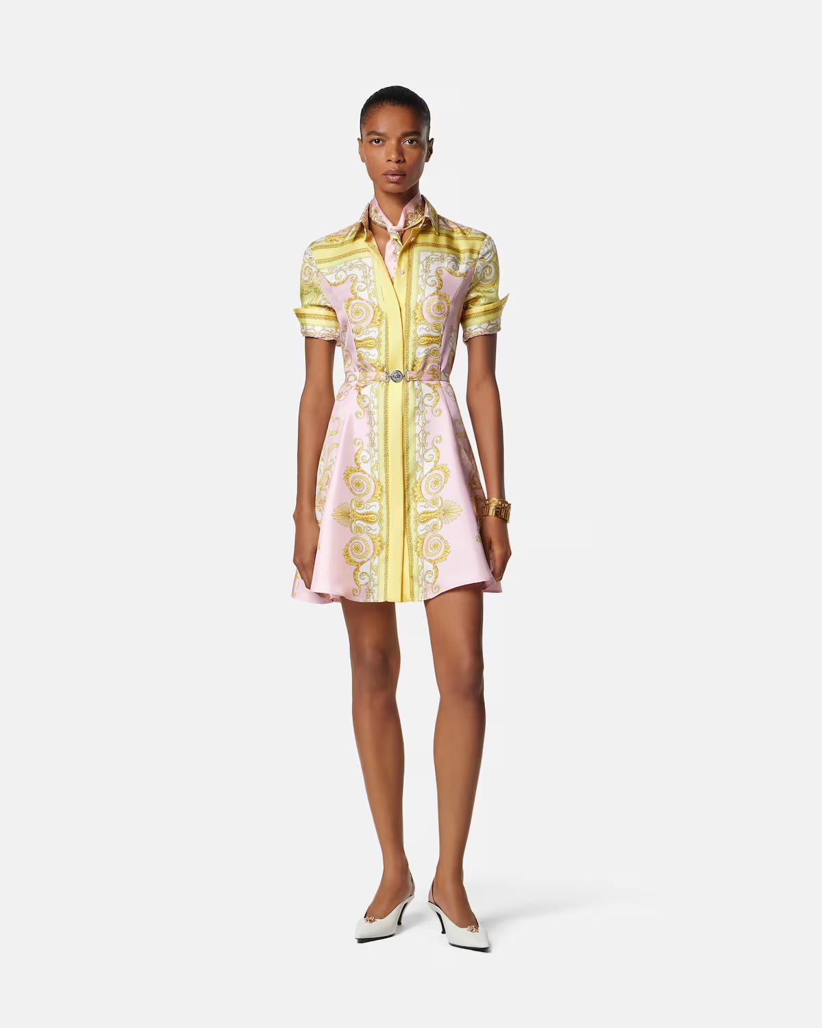 Printed Silk Twill Mini Shirt Dress - Image 2