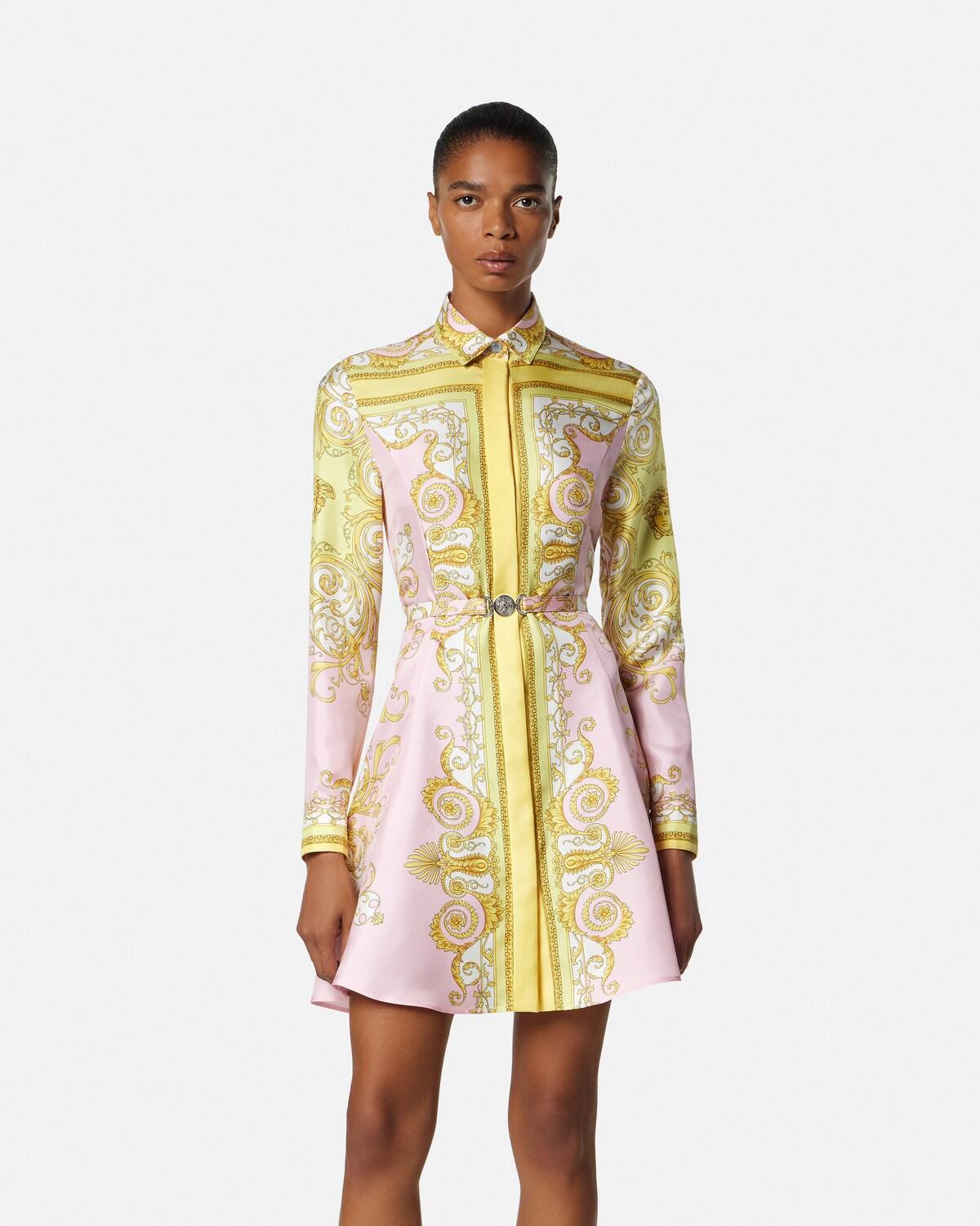 Printed Silk Twill Mini Shirt Dress - Image 4