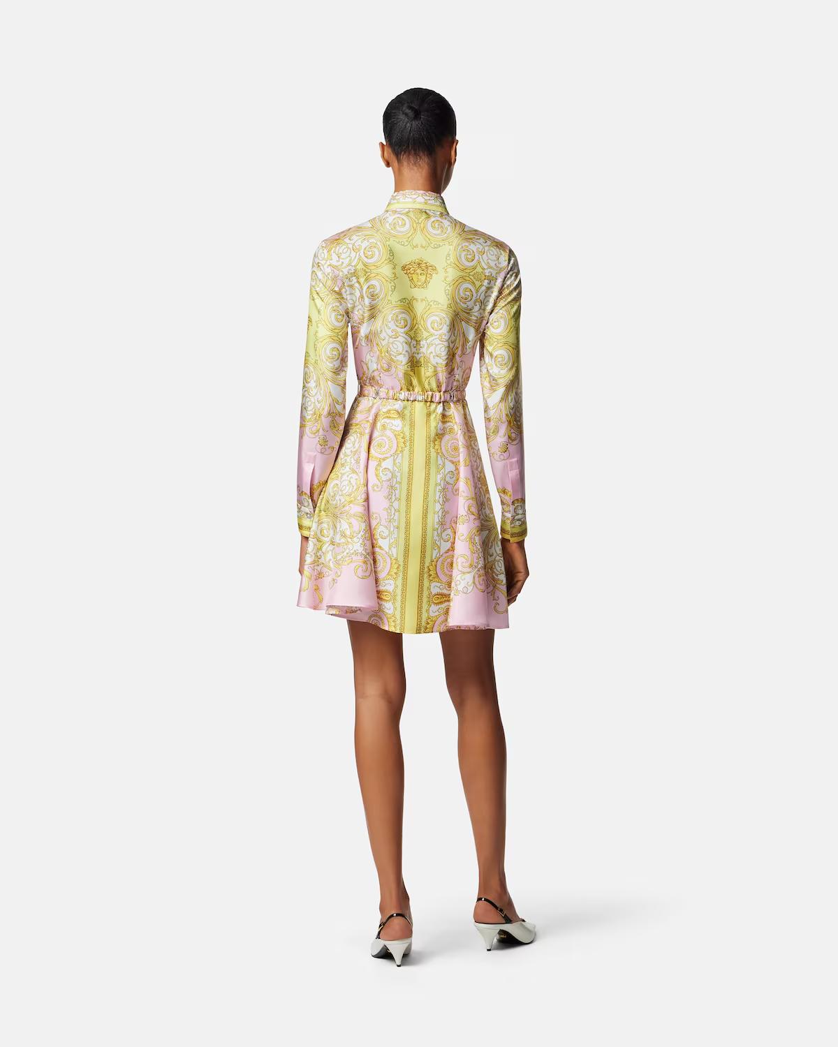Printed Silk Twill Mini Shirt Dress - Image 5