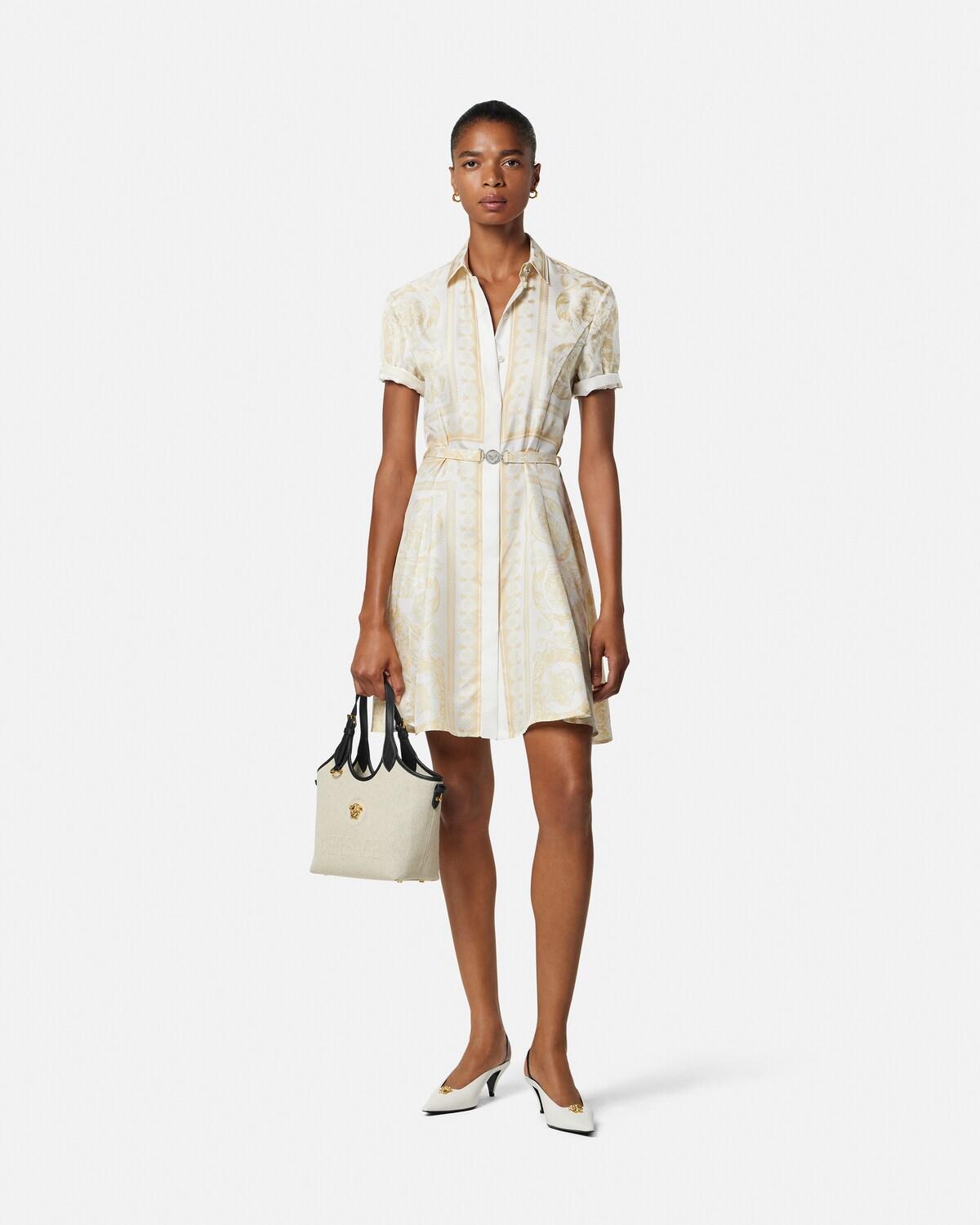 Printed Silk Twill Mini Shirt Dress - Image 2