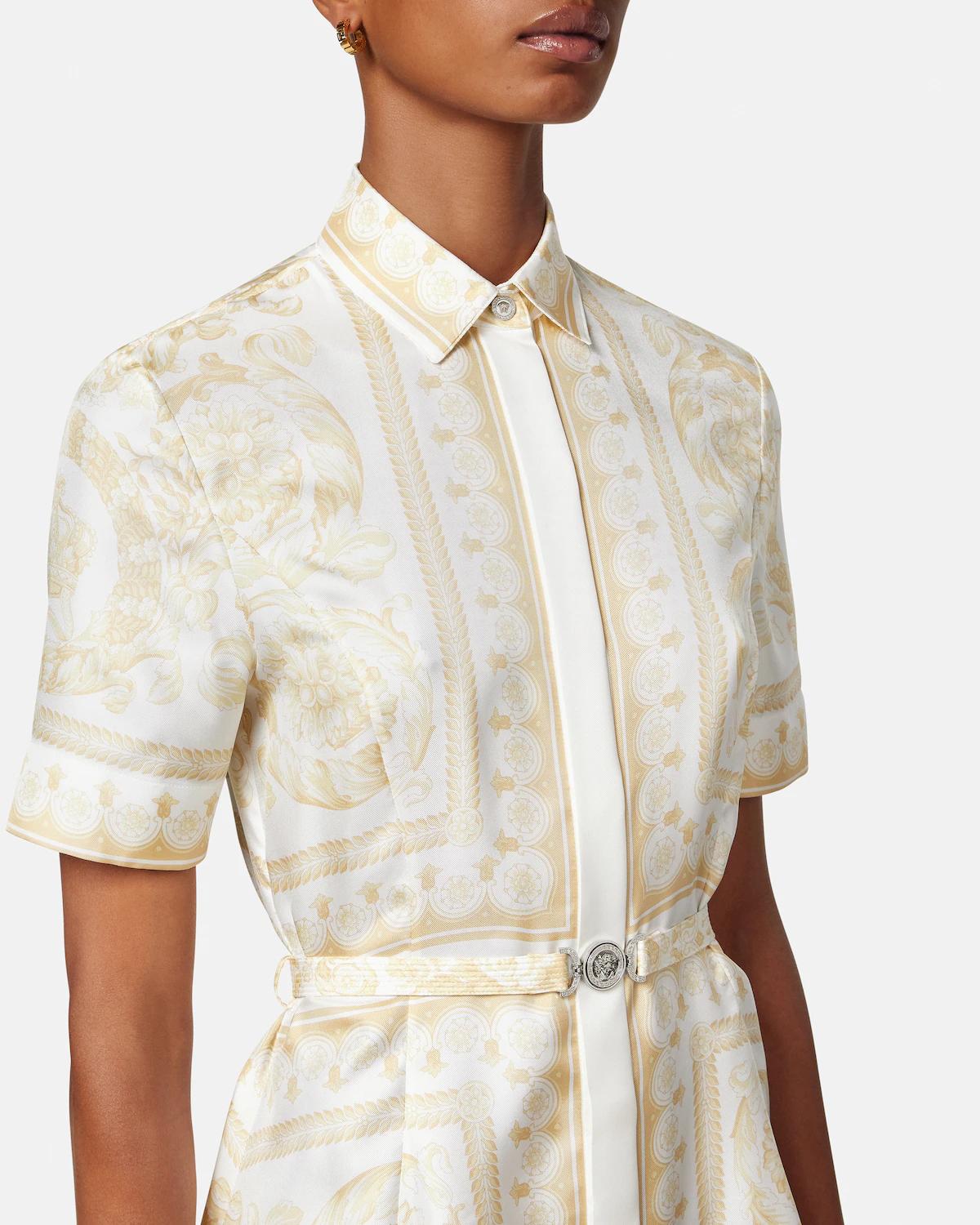 Printed Silk Twill Mini Shirt Dress - Image 3