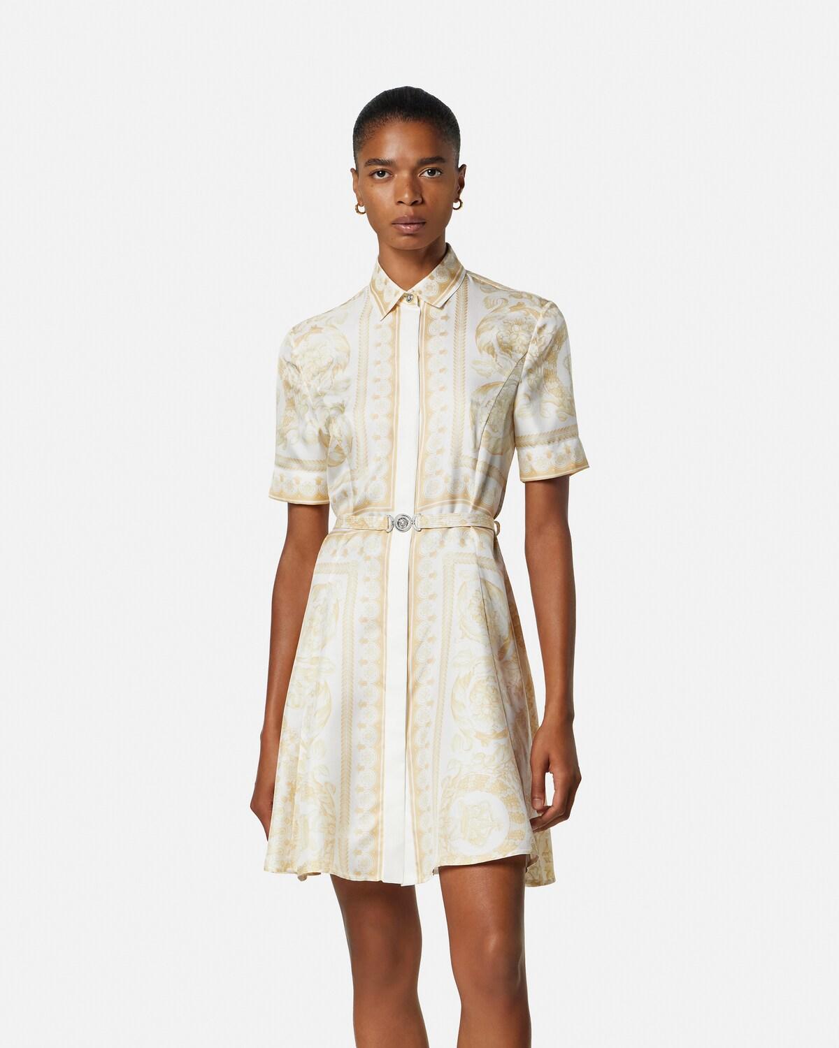 Printed Silk Twill Mini Shirt Dress - Image 4