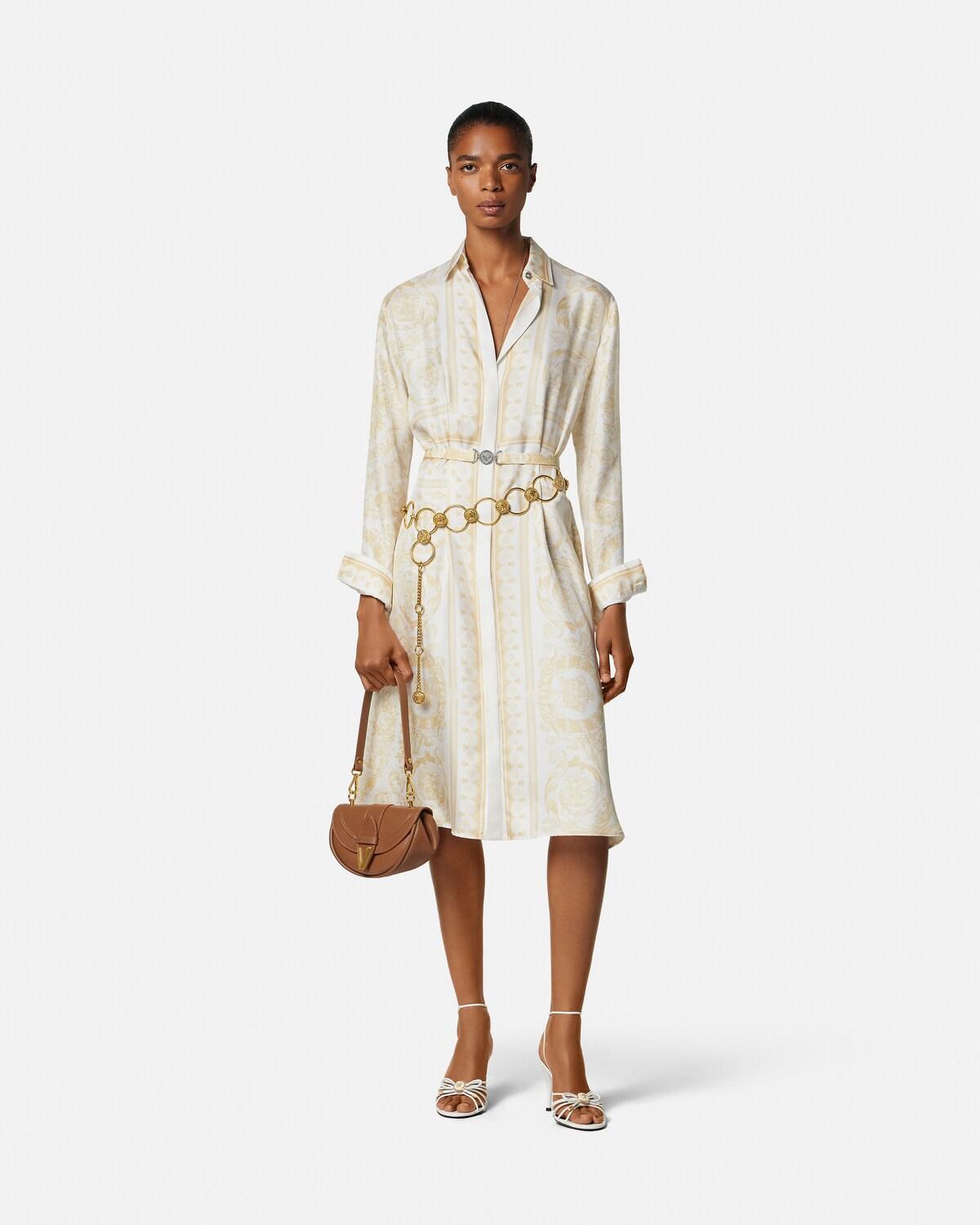 Printed Silk Twill Midi Shirt Dress - Image 2