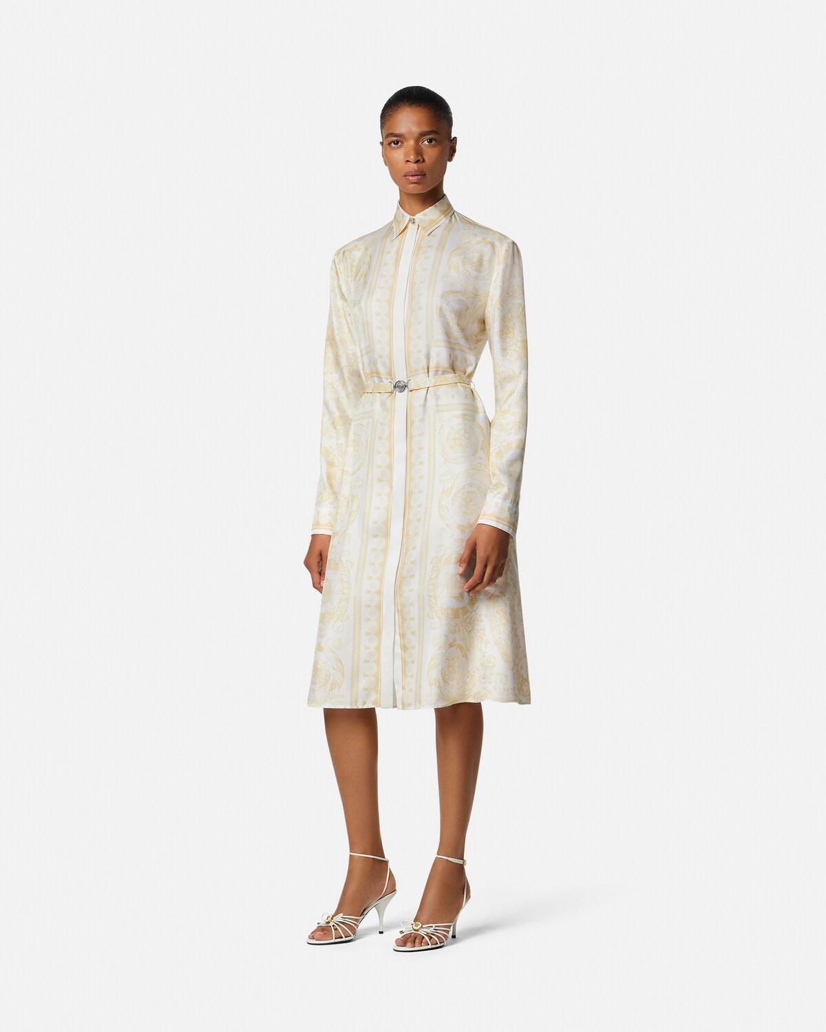 Printed Silk Twill Midi Shirt Dress - Image 4