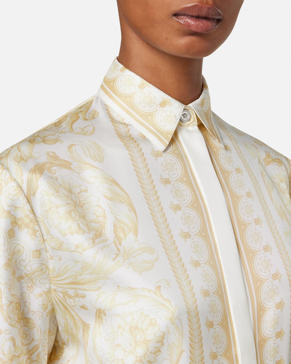 Printed Silk Twill Midi Shirt Dress - Image 6