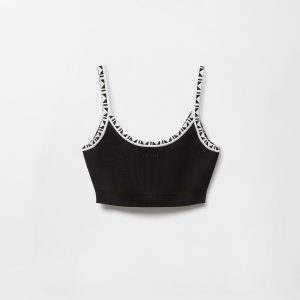 Viscose-Blend Jacquard Crop Top