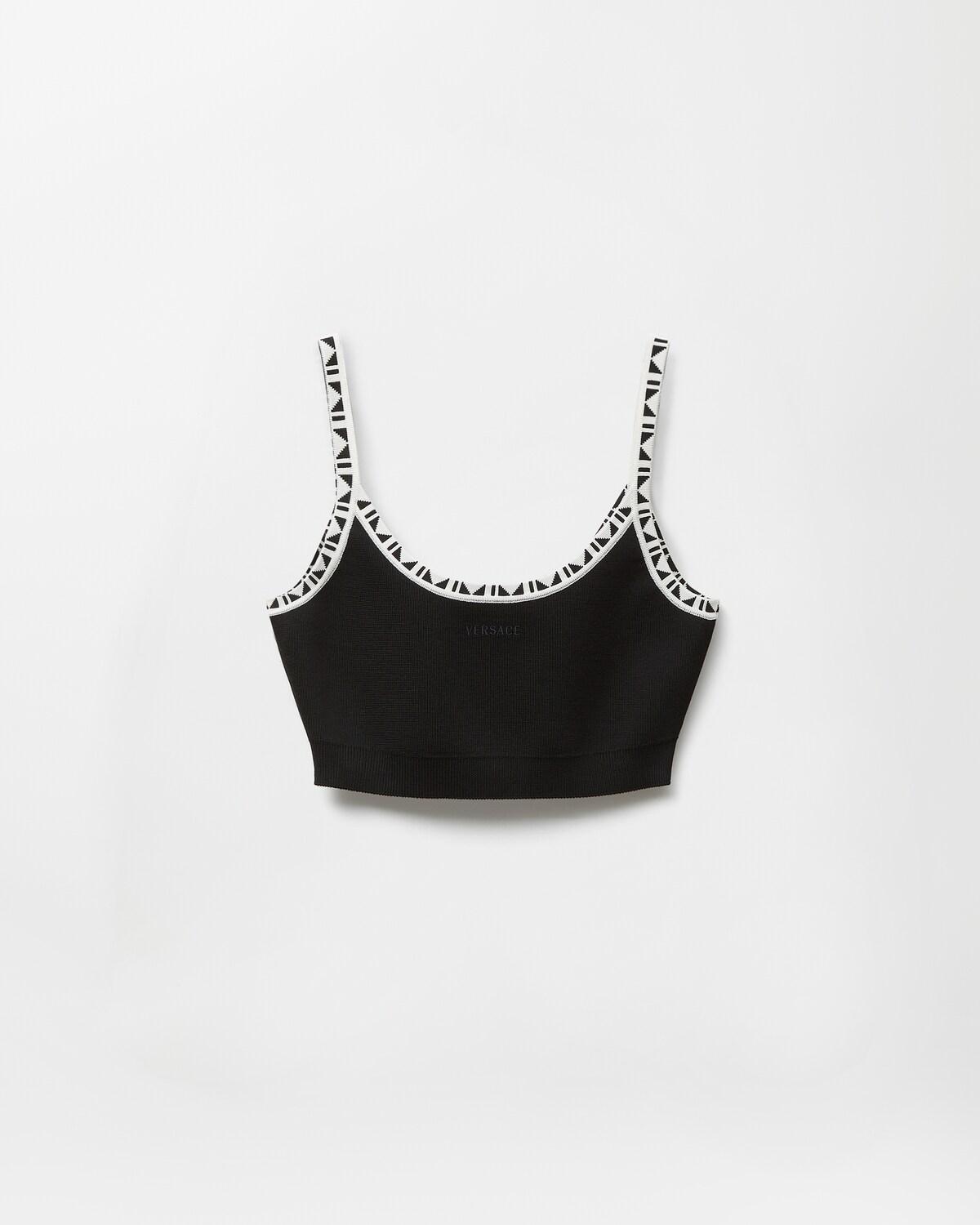 Viscose-Blend Jacquard Crop Top