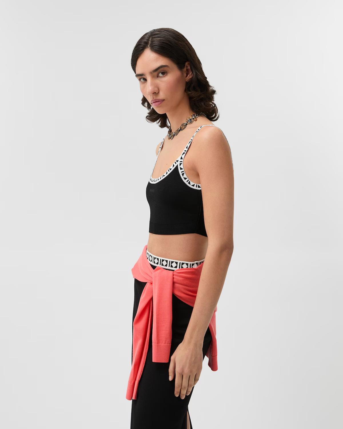 Viscose-Blend Jacquard Crop Top - Image 4