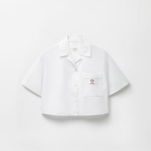 Cotton-Poplin Crop Shirt