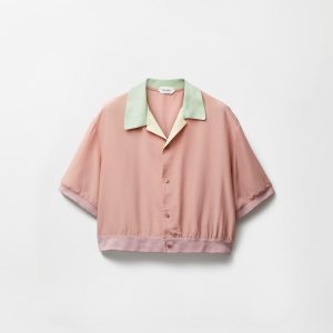 Silk-Poplin Crop Shirt