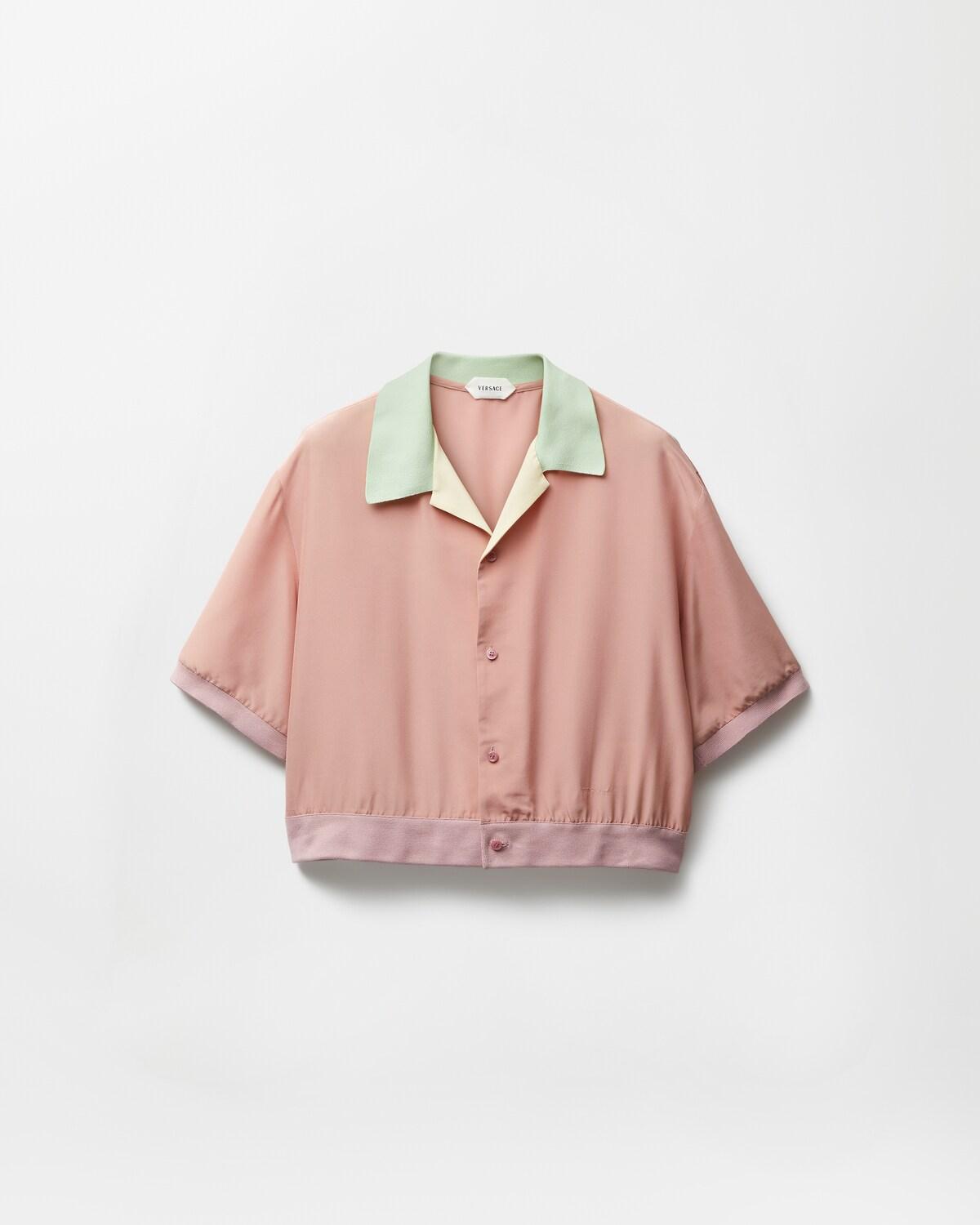 Silk-Poplin Crop Shirt