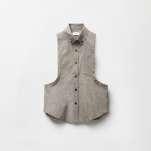 Micro-Check Cotton-Poplin Sleeveless Shirt