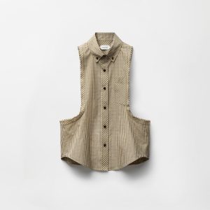 Micro-Check Cotton-Poplin Sleeveless Shirt