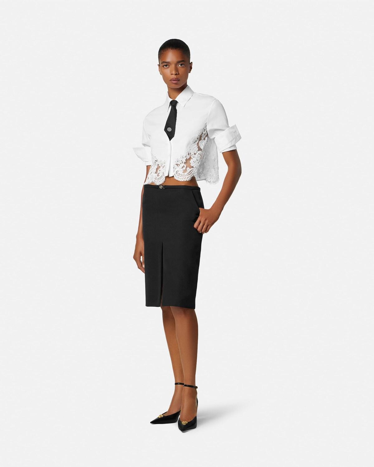 Lace-Trim Cotton-Poplin Shirt - Image 2