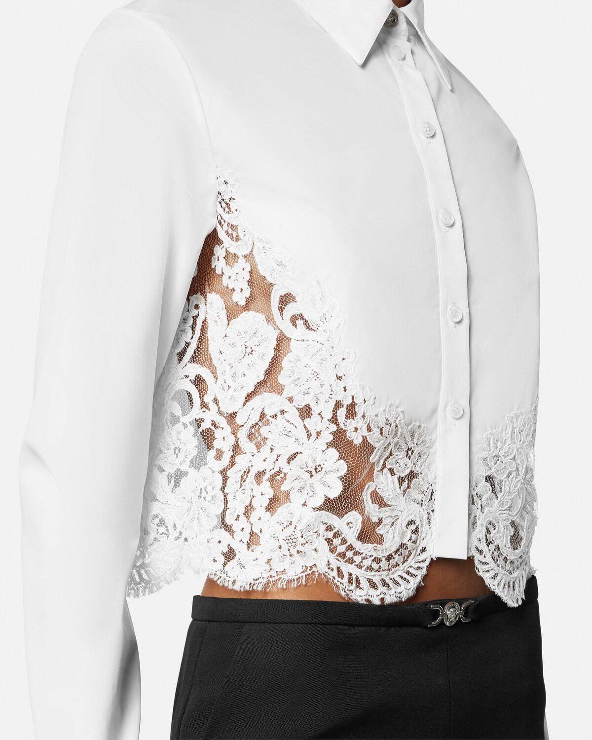 Lace-Trim Cotton-Poplin Shirt - Image 3