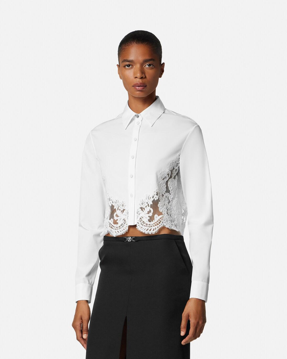 Lace-Trim Cotton-Poplin Shirt - Image 4