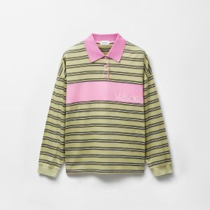 Embroidered-Logo Striped-Intarsia Cotton Polo