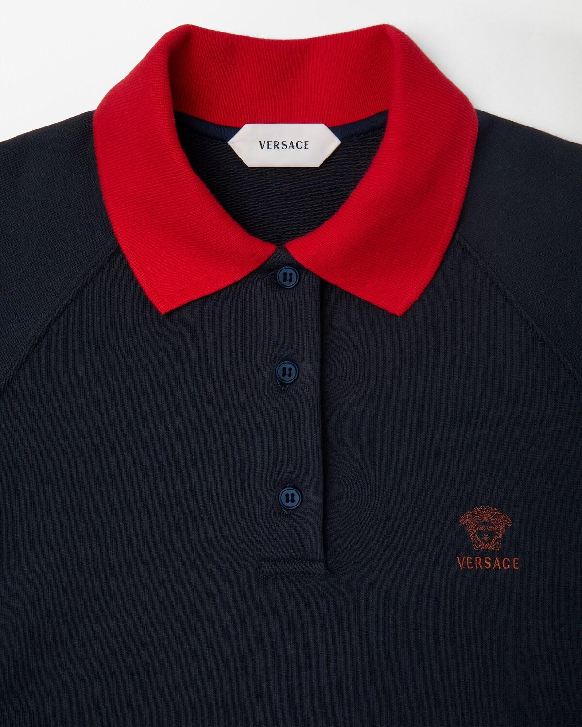 Embroidered Cotton-Jersey Polo Sweatshirt - Image 2