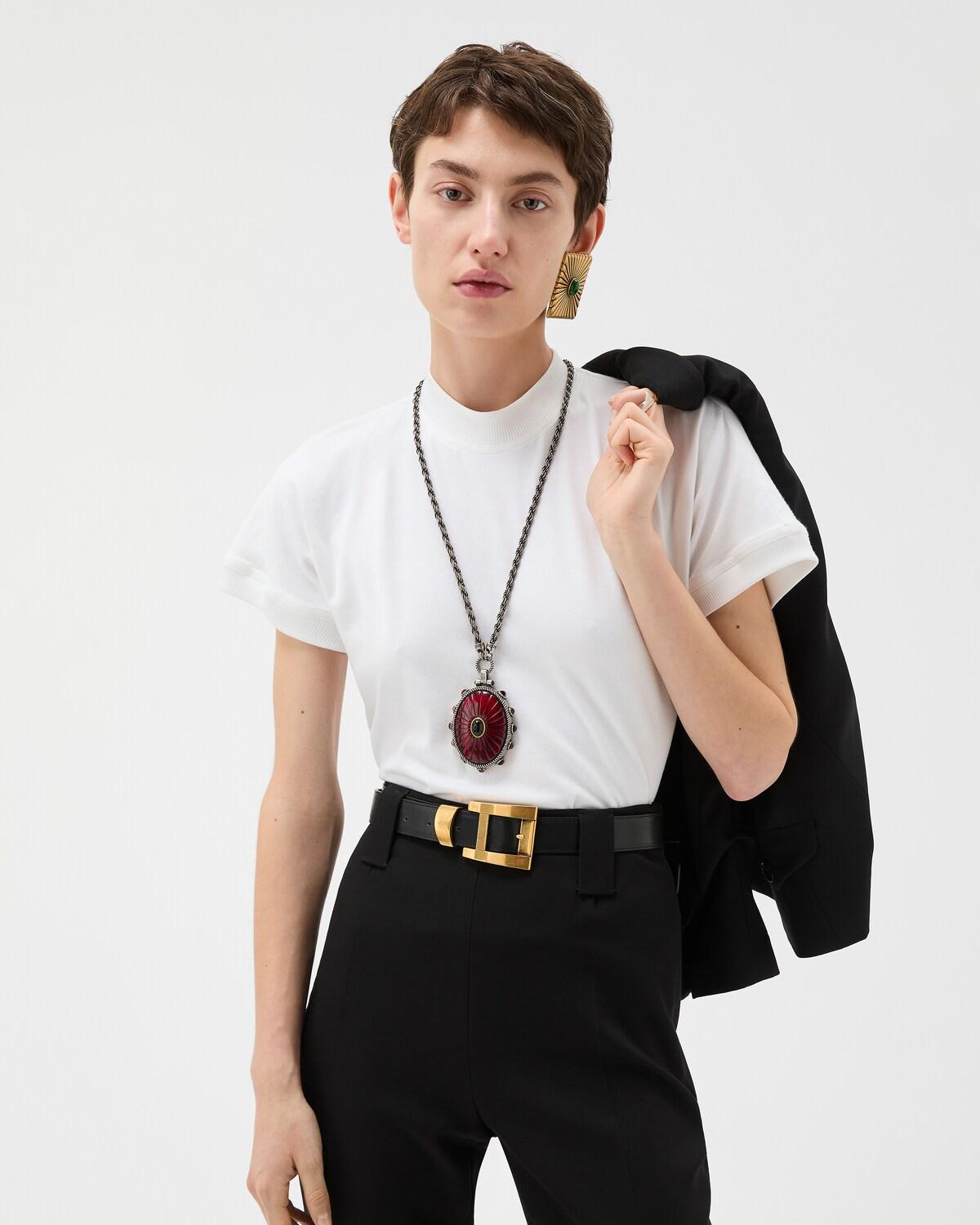 Embroidered Stretch Cotton-Jersey T-Shirt - Image 2