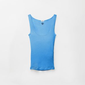 Embroidered Ribbed Wool Tank Top