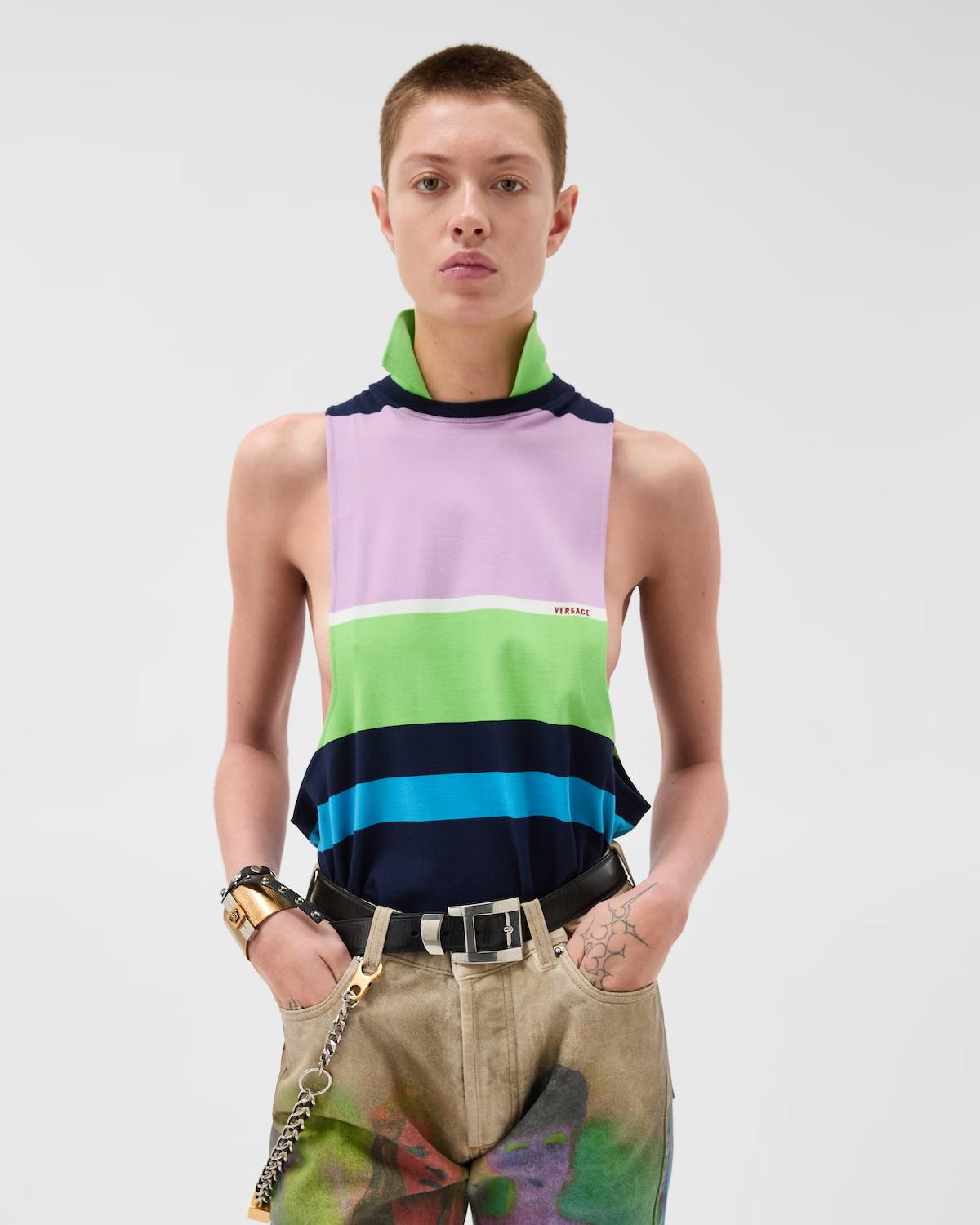 Striped Cotton-Jersey Tank Top - Image 2